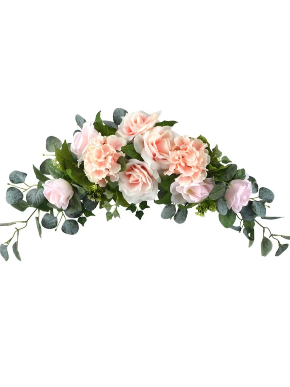 Faux 14" and 24" Blush Pink Rose Floral Swag SET  Artificial Flowers ~ NWOT - Picture 9 of 9